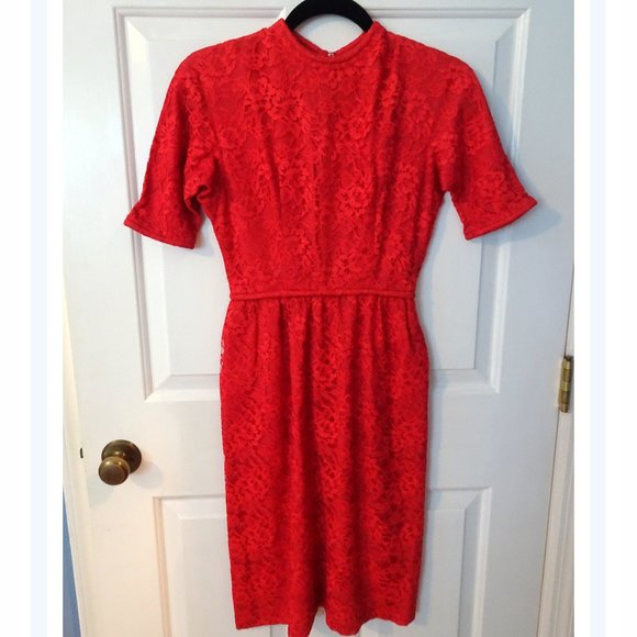 Vintage Jeanne D'Arc Lace Sheath Dress - Picture 1 of 11